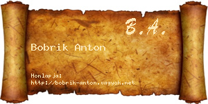 Bobrik Anton névjegykártya